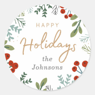 Sticker Rond Cadre Festif