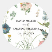 Sticker Rond Cadre Fleur sauvage Secret Garden (Devant)