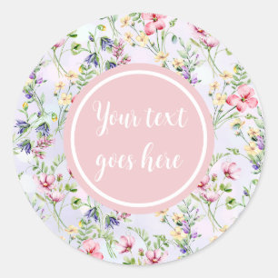 Sticker Rond Cadre Floral Élégant Rose : Pour Chaque Occasion