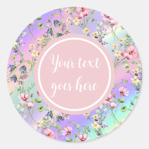 Sticker Rond Cadre Floral Élégant Rose : Pour Chaque Occasion