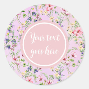 Sticker Rond Cadre floral rose élégant : pour toutes les occasi