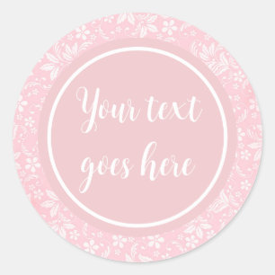 Sticker Rond Cadre floral rose élégant : pour toutes les occasi