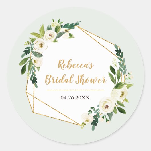 Sticker Rond Cadre géométrique et fleurs de fête avec aspect fe (Devant)