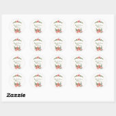 Sticker Rond Cadre Hibiscus mariage En Blanc (Feuille)