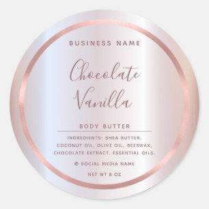 Sticker Rond Cadre minimaliste en or rose avec typographie circ