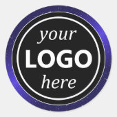 Sticker Rond Cadre noir pourpre Ajouter Logo Modèle moderne (Devant)