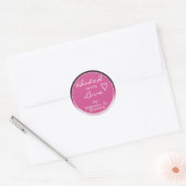 Sticker Rond Cadre Ombre rose violet dégradé cuit avec amour (Enveloppe)