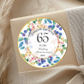 Sticker Rond Cadre or any Wedding (65) Anniversary Berries Doré