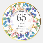Sticker Rond Cadre or any Wedding (65) Anniversary Berries en o (Devant)