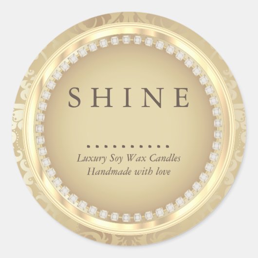 Sticker Rond Cadre or décoratif (Devant)
