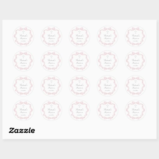 Sticker Rond Cadre papillon rose (Feuille)