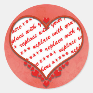 Sticker Rond Cadre photo Coeur perlé