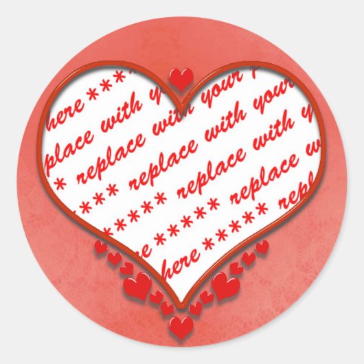 Sticker Rond Cadre photo Coeur perlé (Devant)