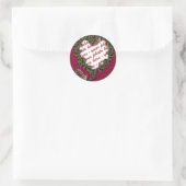 Sticker Rond Cadre photo de couronne cardiaque (Sac)