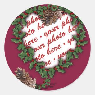 Sticker Rond Cadre photo de couronne cardiaque