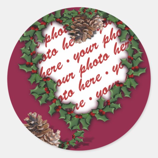 Sticker Rond Cadre photo de couronne cardiaque (Devant)