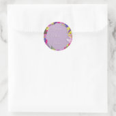 Sticker Rond Cadre photo de fleurs tropicales, Mariage de plage (Sac)