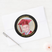 Sticker Rond Cadre photo Gold et Black (Enveloppe)