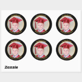 Sticker Rond Cadre photo Gold et Black (Feuille)