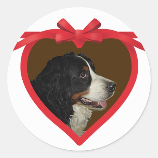 Sticker Rond Cadre photo Heart Ribbon (Devant)