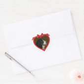 Sticker Rond Cadre photo Heart Ribbon (Enveloppe)