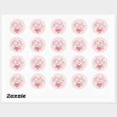Sticker Rond Cadre photo rose Coeur Valentine (Feuille)