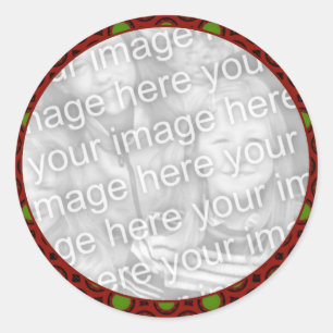 Sticker Rond cadre photo rouge vert