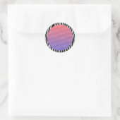 Sticker Rond cadre photo zebra rayures (Sac)
