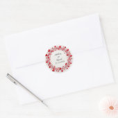 Sticker Rond Cadre Red Hearts (Enveloppe)