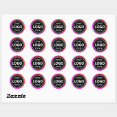 Sticker Rond Cadre rose fille de luxe Ajouter Logo Modèle moder (Feuille)