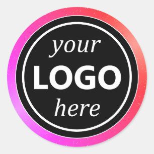 Sticker Rond Cadre rose fille de luxe Ajouter Logo Modèle moder
