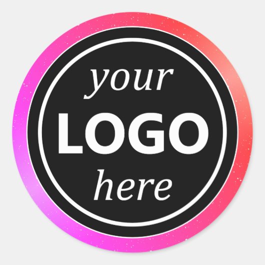 Sticker Rond Cadre rose fille de luxe Ajouter Logo Modèle moder (Devant)