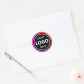 Sticker Rond Cadre rose fille de luxe Ajouter Logo Modèle moder (Enveloppe)