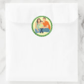 Sticker Rond Cadre vert noeud celtique (Sac)