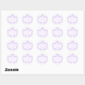 Sticker Rond Cadre Violet Avec Couronne Et Fils (Feuille)