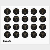 Sticker Rond Caducée d'art déco (Feuille)