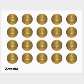Sticker Rond Caducée d'or (CRNA) (Feuille)