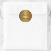 Sticker Rond Caducée d'or (CRNA) (Sac)