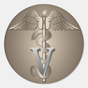Sticker Rond Caducée vétérinaire
