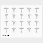 Sticker Rond Caduceus (Feuille)