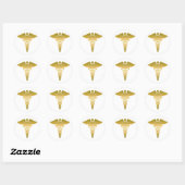 Sticker Rond Caduceus golden (Feuille)