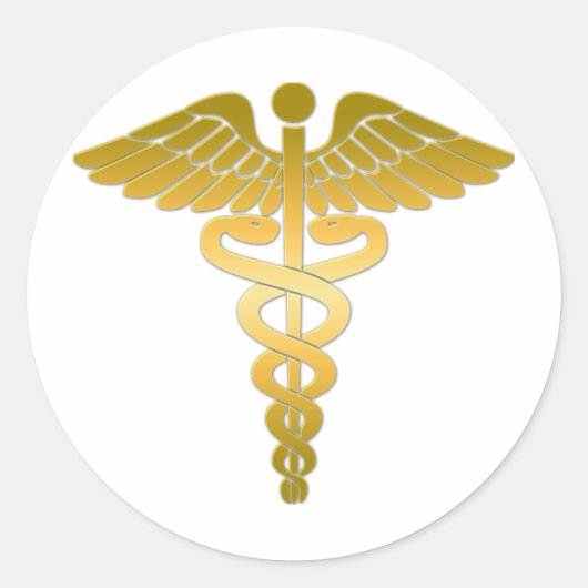 Sticker Rond Caduceus golden (Devant)