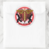 Sticker Rond Caduceus Heart V-1, Misce, fiat mistura (Sac)