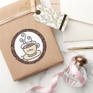 Sticker Rond Café