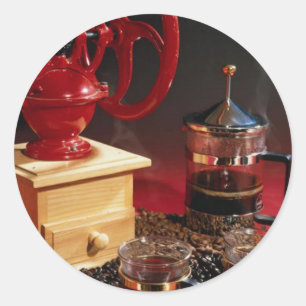 Sticker Rond Café