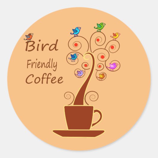 Sticker Rond Café Ami des Oiseaux (Devant)