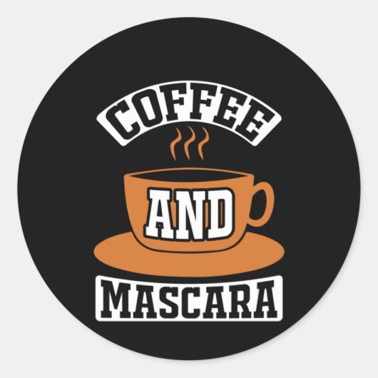 Sticker Rond Café Art Café Et Mascara (Devant)