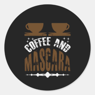 Sticker Rond Café Art Café Et Mascara