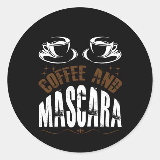 Sticker Rond Café Art Café Et Mascara (Devant)