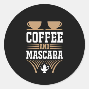 Sticker Rond Café Art Café Et Mascara